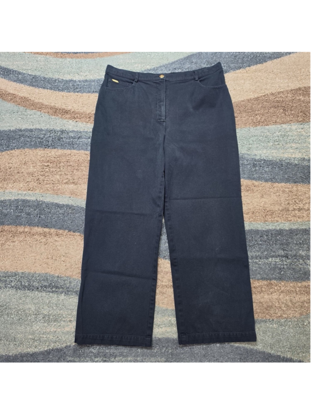 St John Sport Essentials Womens Pants Black Straight Leg Casual Size 10 W32”
